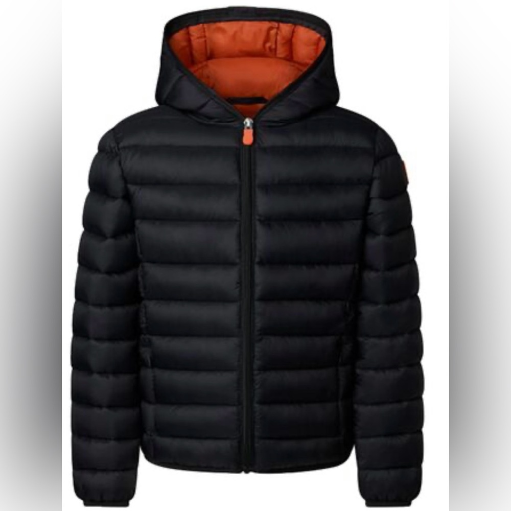 SAVE THE DUCK Black and Orange Kids Puffer Jacket
